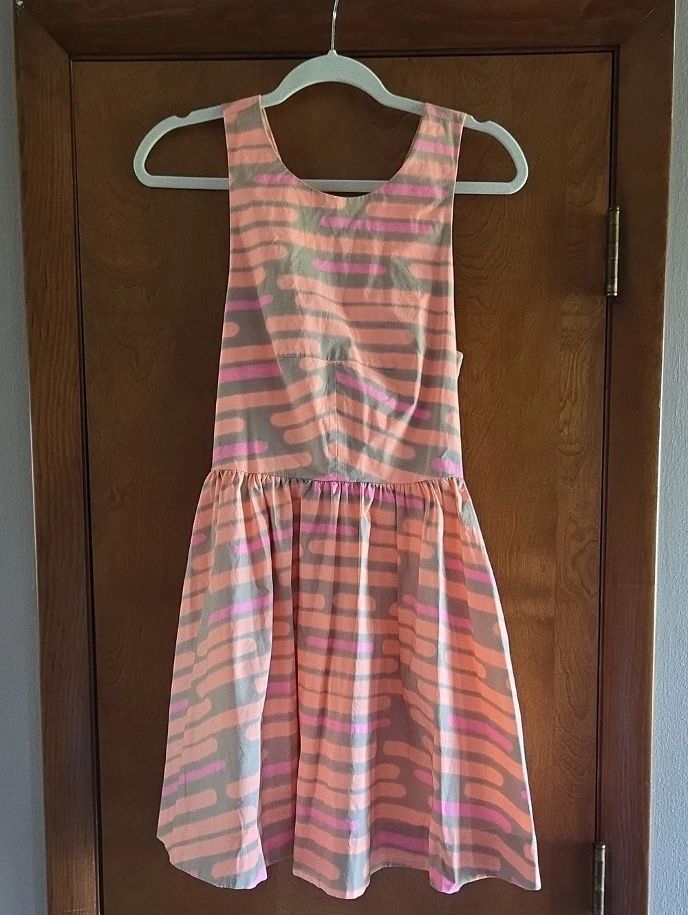 kate spade Pink and Coral Striped Sleeveless Casual Dress